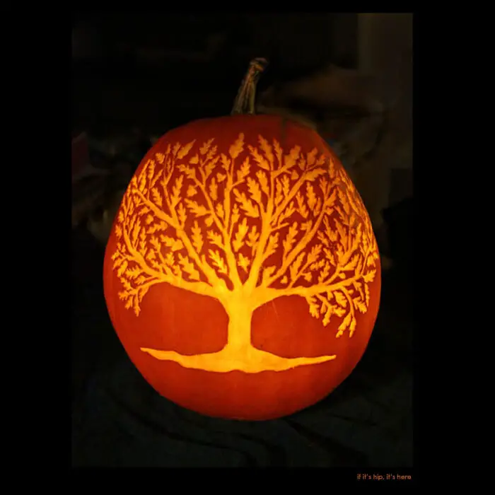 7. Oak Tree pumpkin carving
