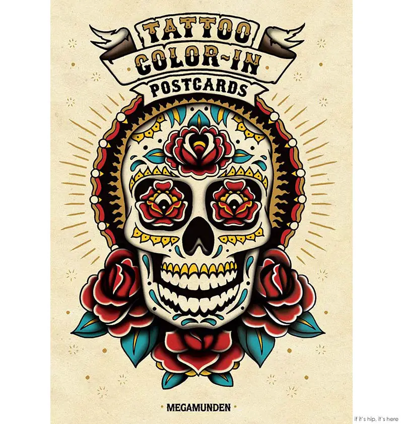 Tattoo color in postcards cover