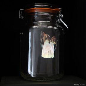 Holographic Fairies Caught In Jam Jars Are Musically Magical Video Sculptures.