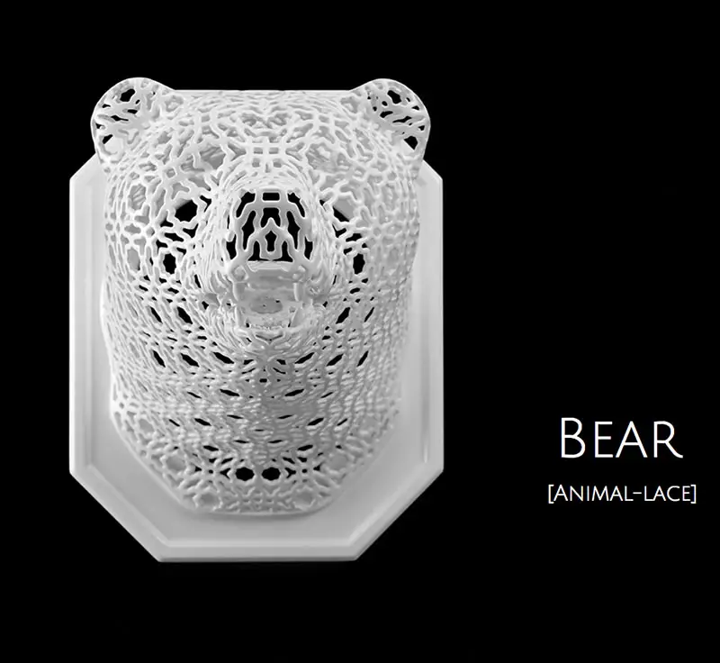 Bear 3D Printed Animal Lace Heads