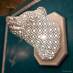 Illuminated 3D Printed Animal Lace Heads by Linlin and Pierre-Yves Jacques