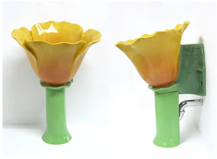 California Poppy Urinal with a back spud and a custom pedestal