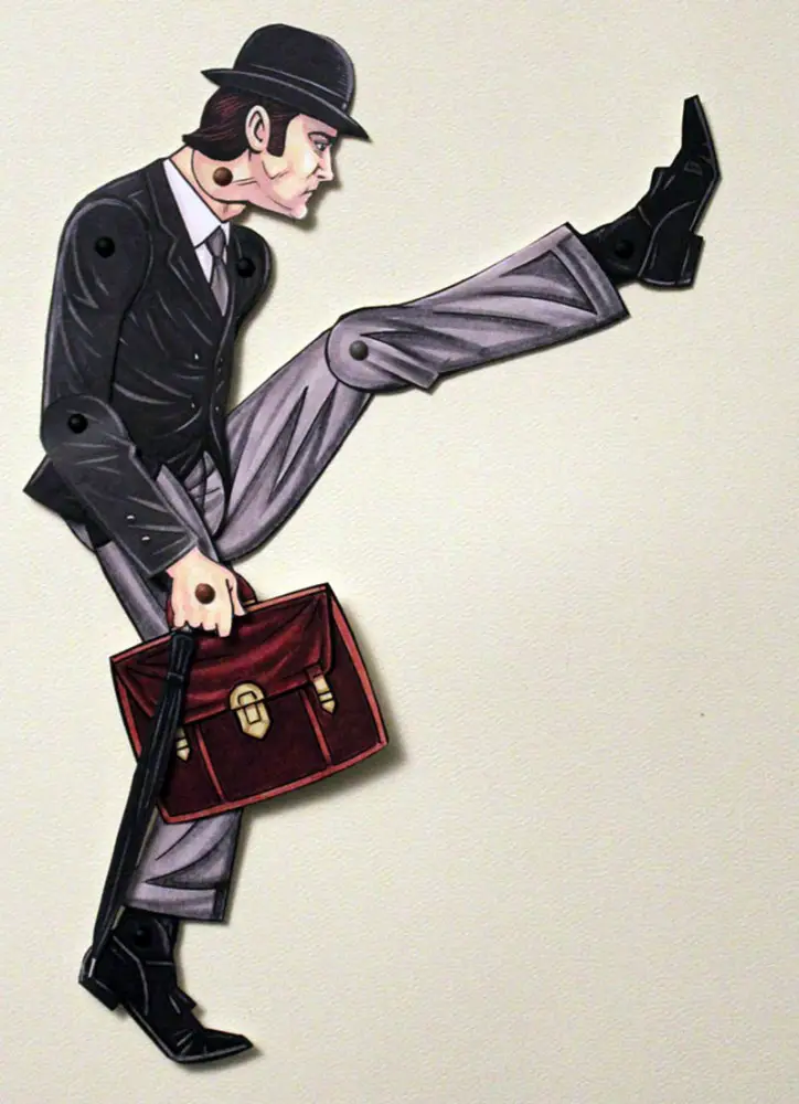 Ministry of silly walks Articulated puppet