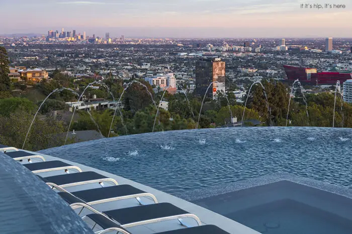 OMFG house pool with view of DTLA