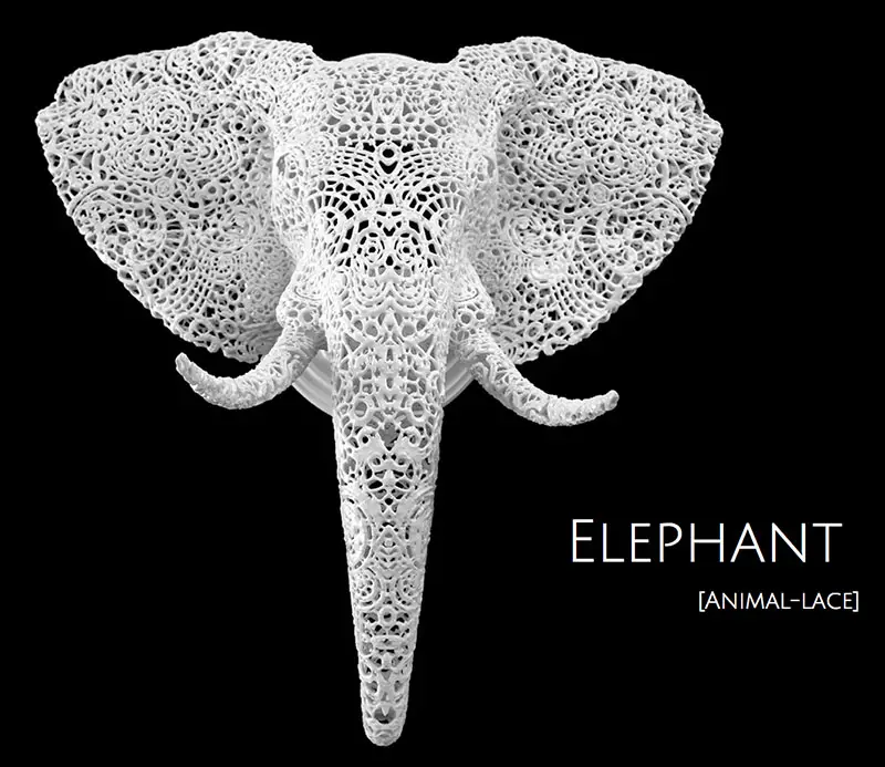 elephant animal lace trophy IIHIH