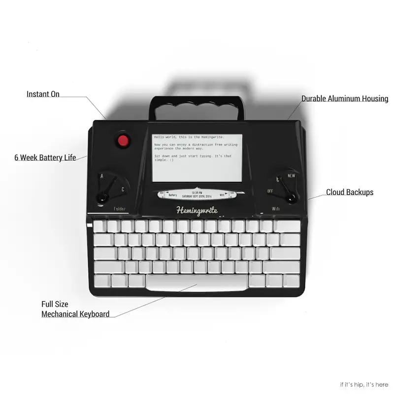 hemingwrite black callouts IIHIH