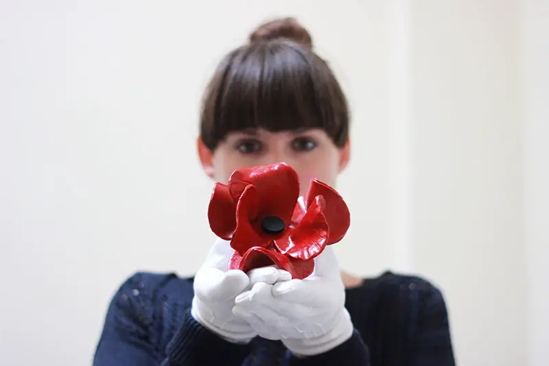 red ceramic poppy for armistice day