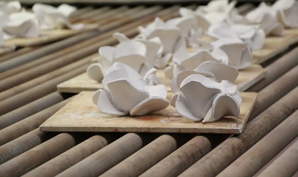 ceramic poppies being made