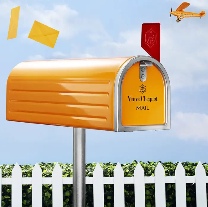 veuve clicquot mailbox and plane IIHIH