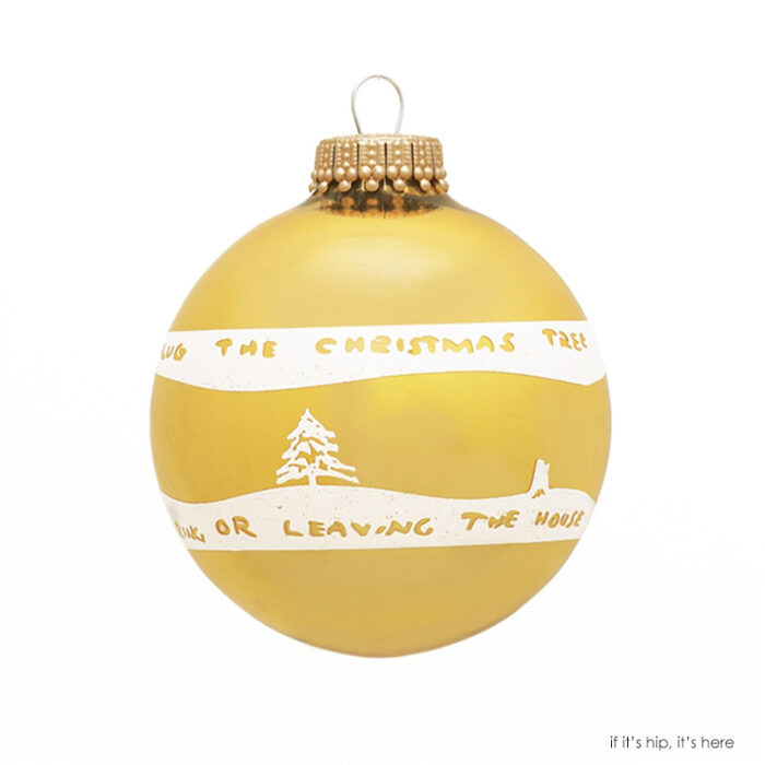 william wegman christmas ornament leaving house gold IIHIH