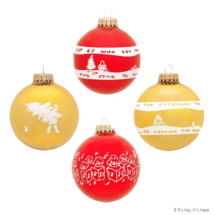 william wegman christmas ornaments set of 4 IIHIH