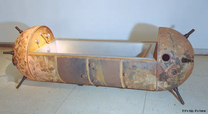 Bathtub made from old russian land mine