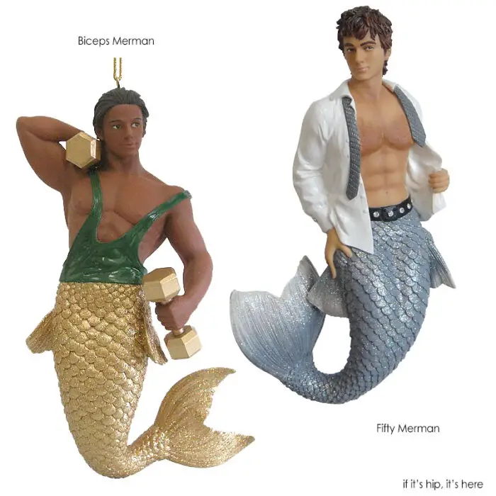 Biceps and Fifty Merman Christmas Ornaments
