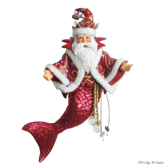 Santa merman ornament