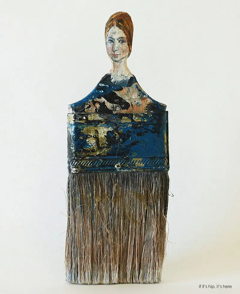Untilted Blue Paintbrush Portraits by Rebecca Szeto