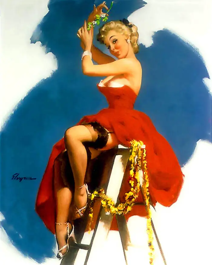 Gil Elvgren vintage christmas illustrations