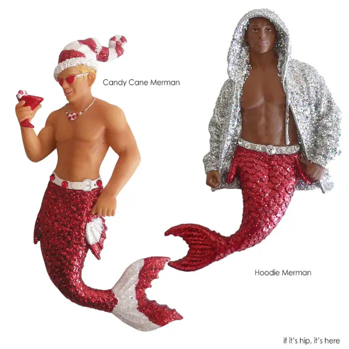 candy can and hoodie Mermen Christmas Ornaments
