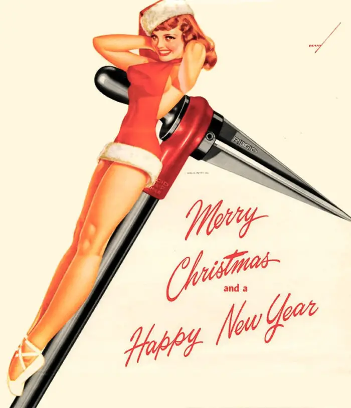 classic Christmas pinups by George Petty