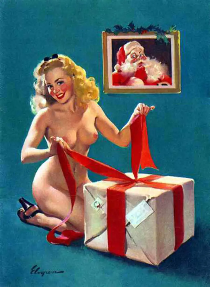 vintage christmas illustrations NSFW