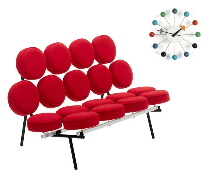 Marshmallow sofa and Ball Clock