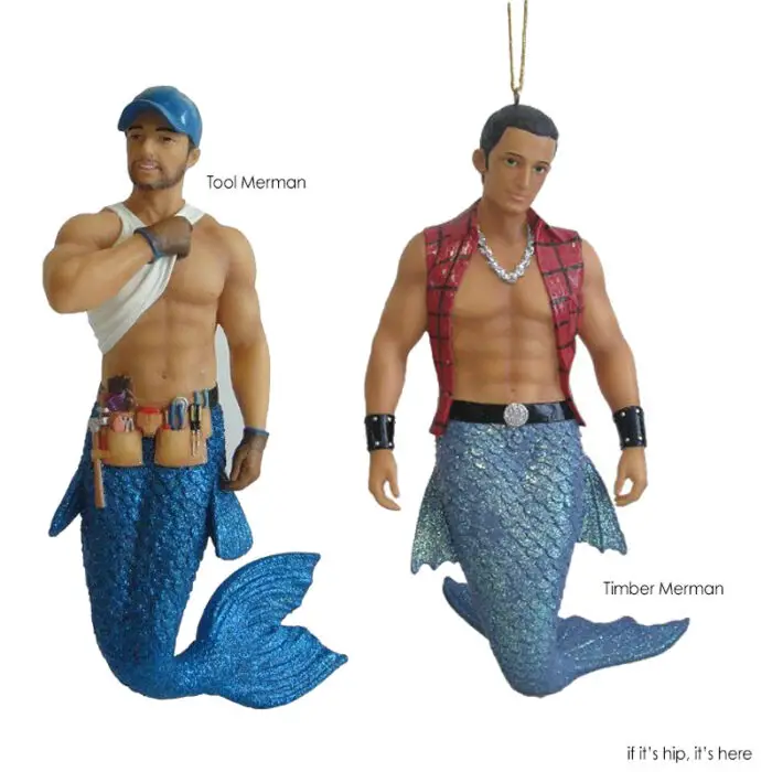 tool and timber Merman Christmas Ornaments