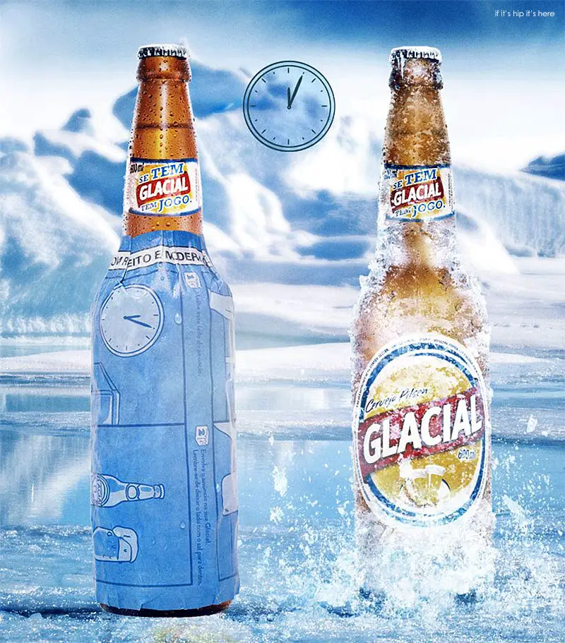 Innovative Print Ad for Glacial Beer