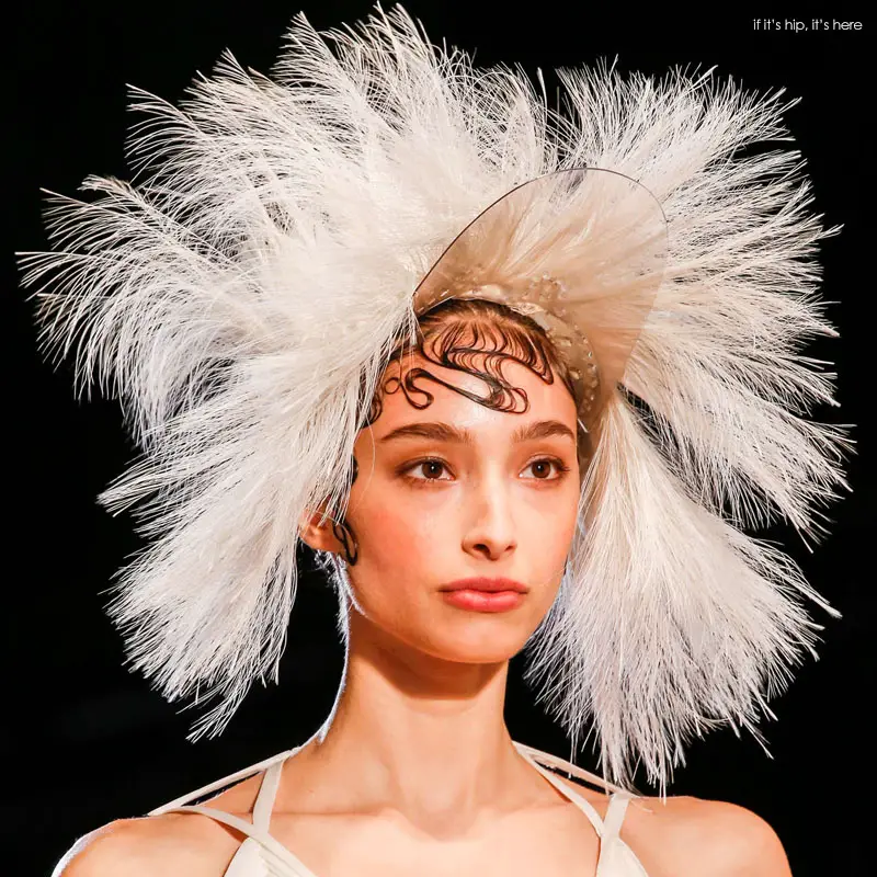 plumed visor Jean Paul Gaultier 2015 Couture
