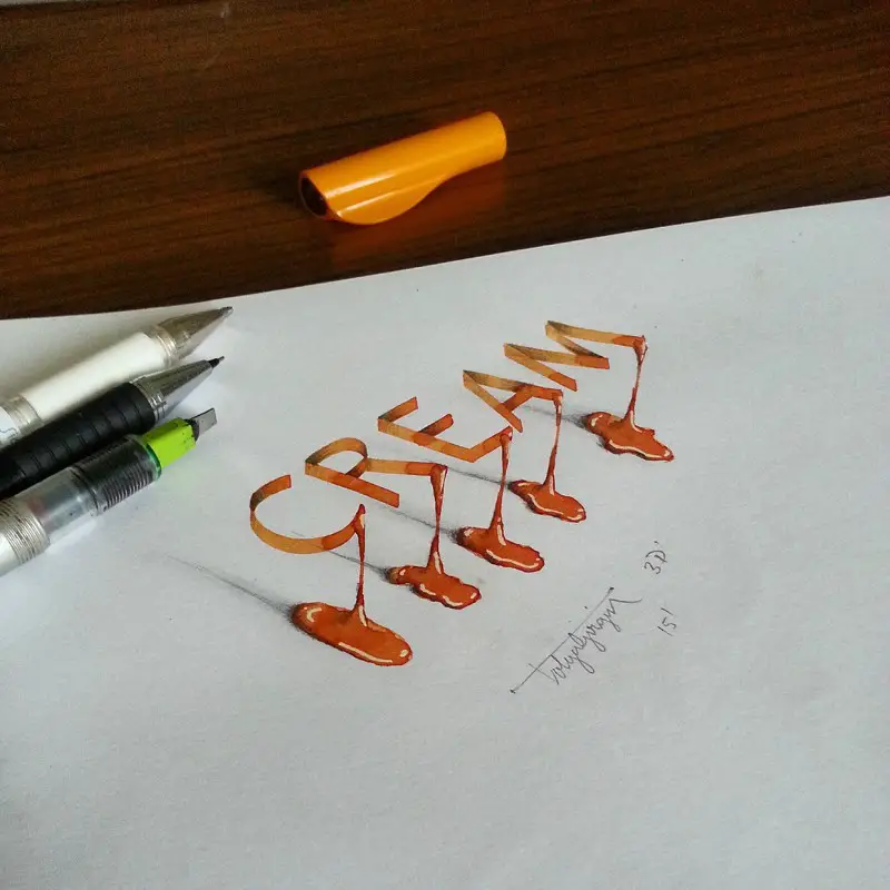 3D hand lettering artist