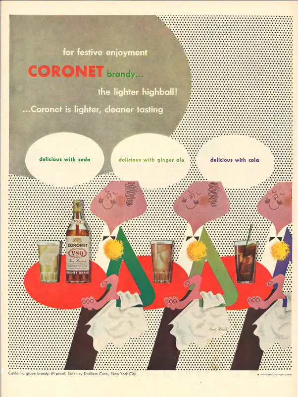 Coronet Brandy magazine advertisement, 1948 ~ Private Collection
