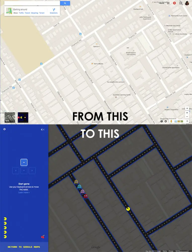 GOOGLE MAPS PAC MAN 1