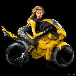 Human Motorcycles Made with Body Paint, Naked Women and Little Else.