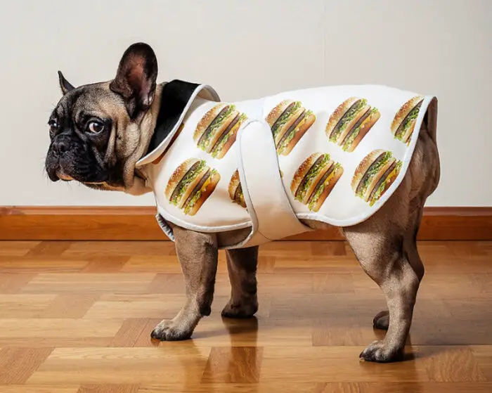MCD burger dog coat