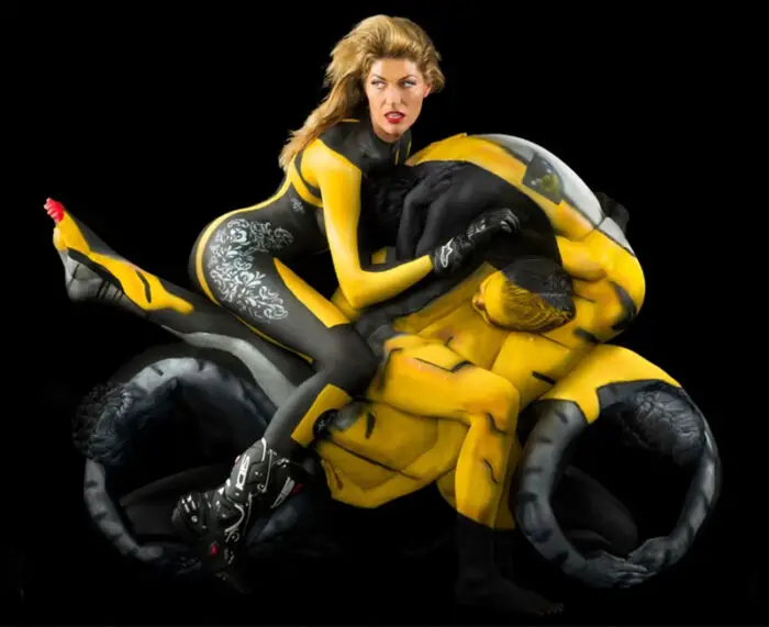 Trina Merry Body paint motorcycle 2 IIHIH