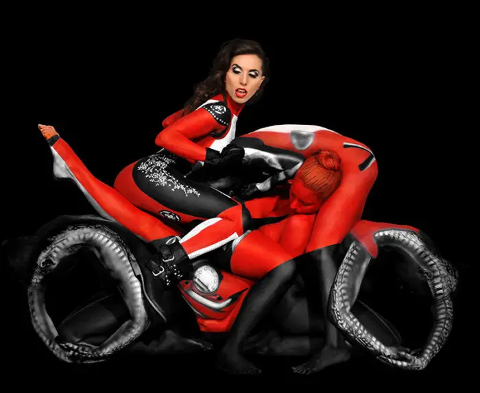 Trina Merry Body paint motorcycle 4 IIHIH