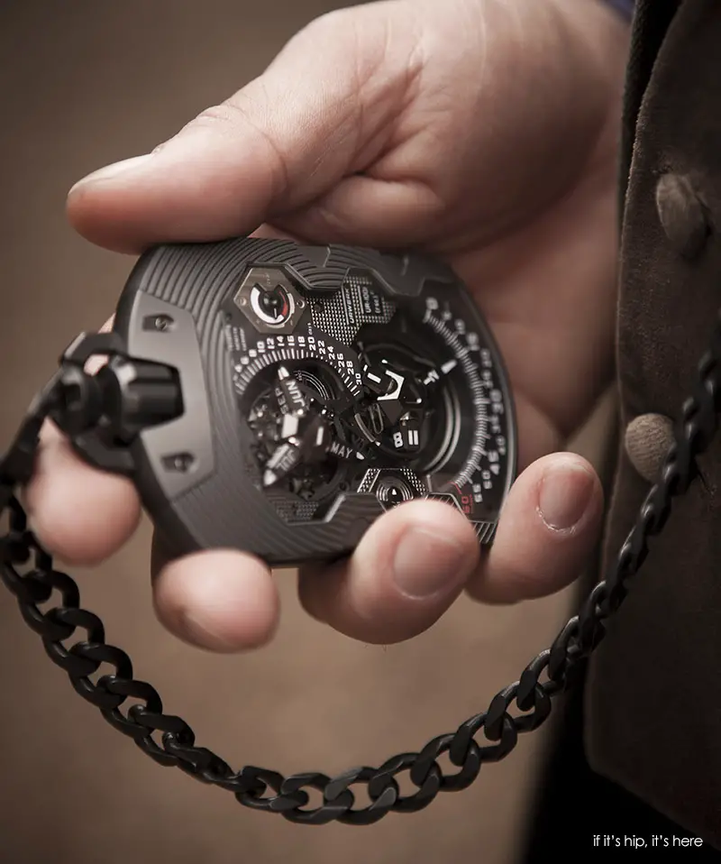 UR-1001 pocket watch with chain in hand IIHIH