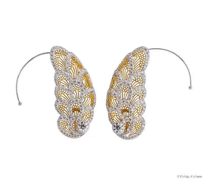 buccellati diamond wing earrings