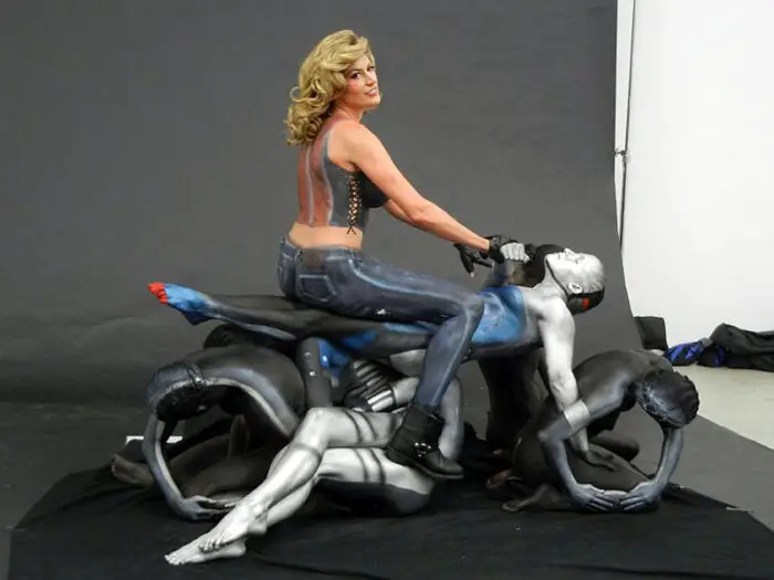 Human Motorcycle Body Art