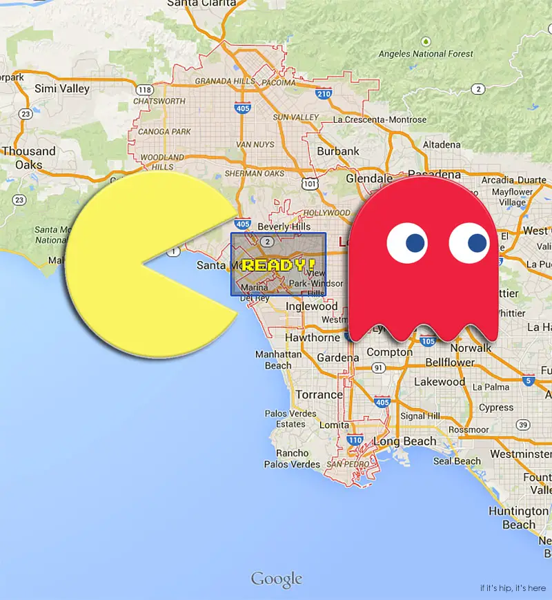 google maps becomes pac man april fools IIHIH