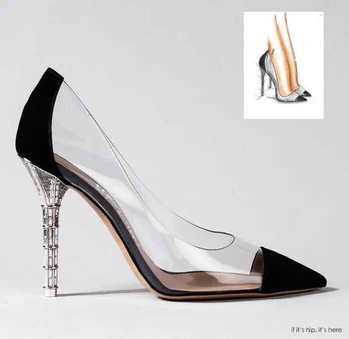 Ferragamo-sketch and final glass slipper IIHIH