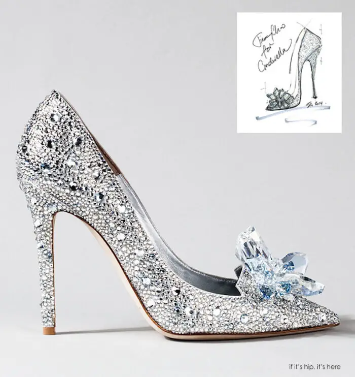 Jimmy-Choo-sketch and final Glass Slipper cinderella disney IIHIH