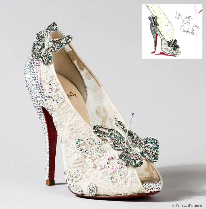 Louboutin- sketch and final cinderella shoe IIHIH