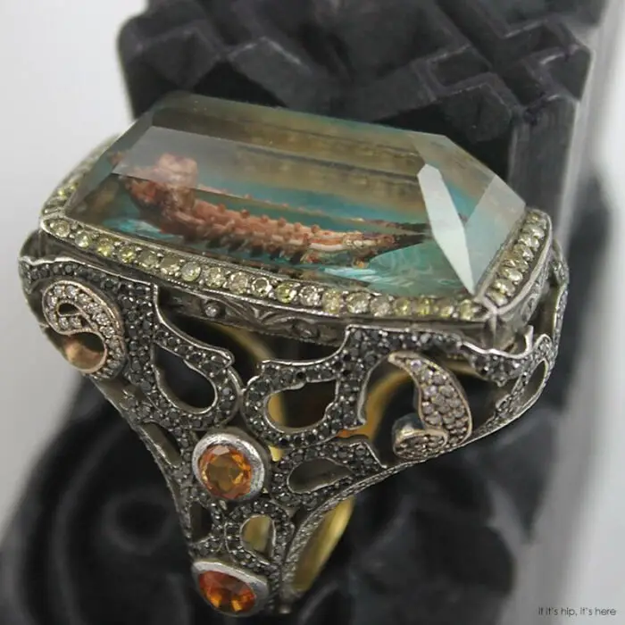 carved cabochon rings