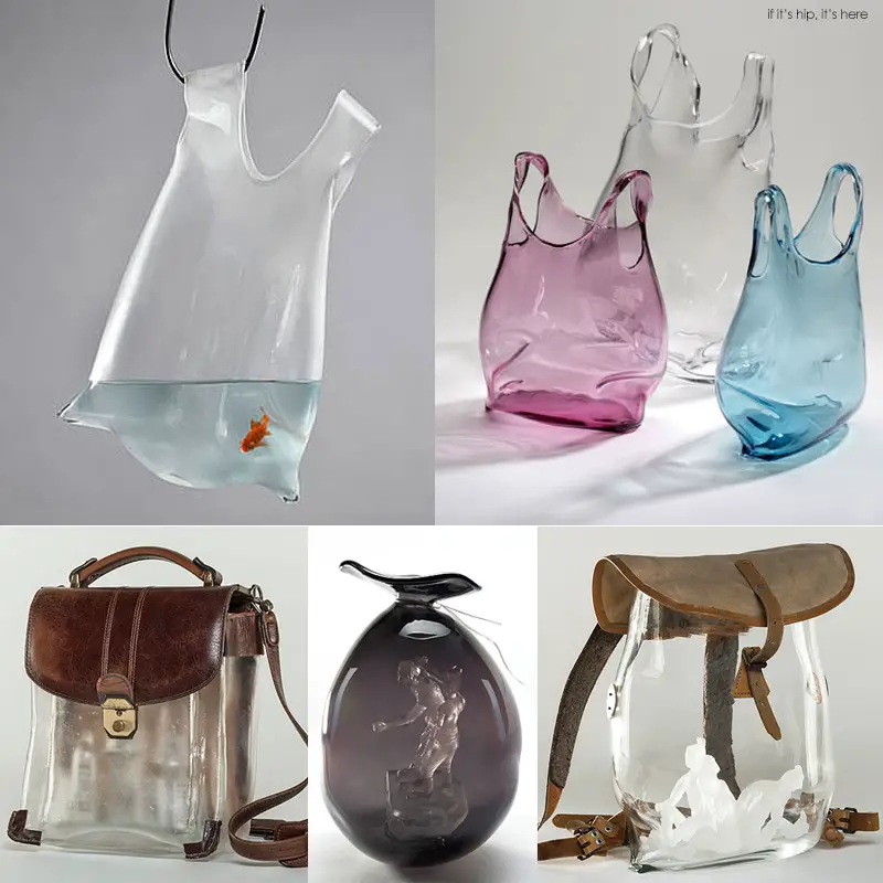 Blown Glass Bags by Anne Donzé and Vincent Chagnon