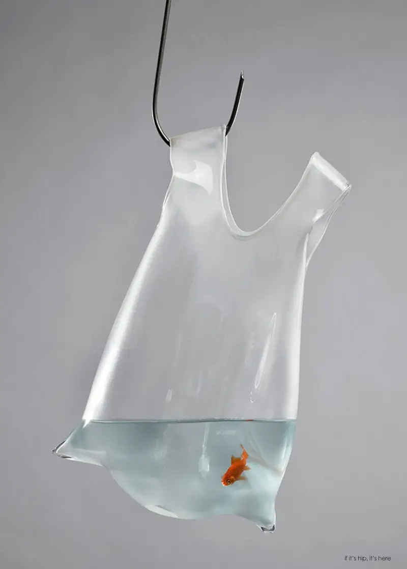 Blown glass bags Anne Donze Vincent Chagnon