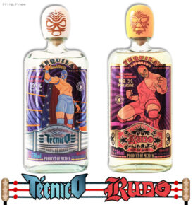 Rudo and Tecnico Tequilas Wrestle with Design for some fun Branding.