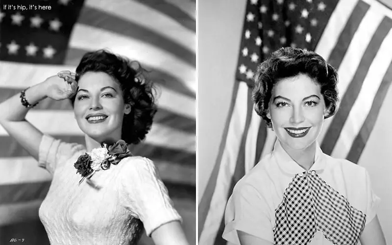 Ava Gardner with American Flag