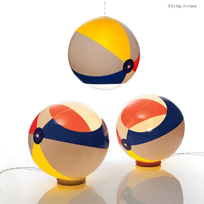 beach ball lights pendant and table on white IIHIH