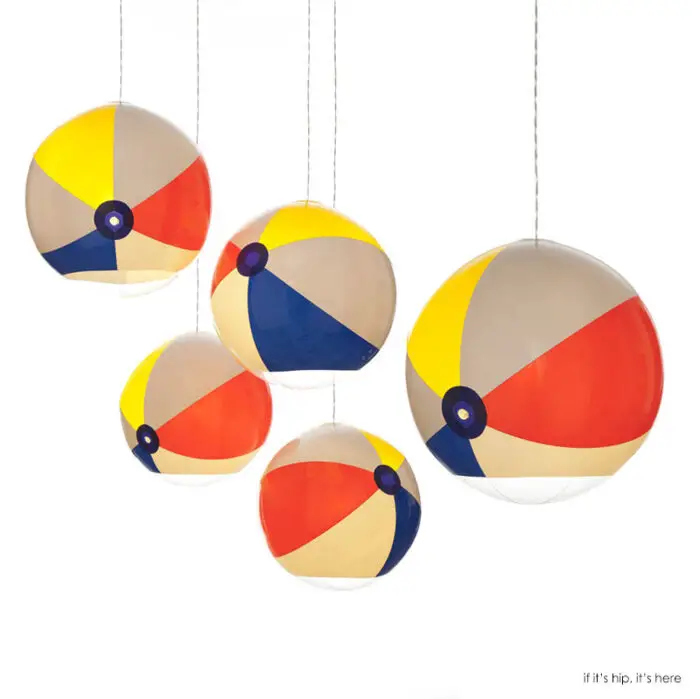 beach ball pendant lamps on white IIHIH