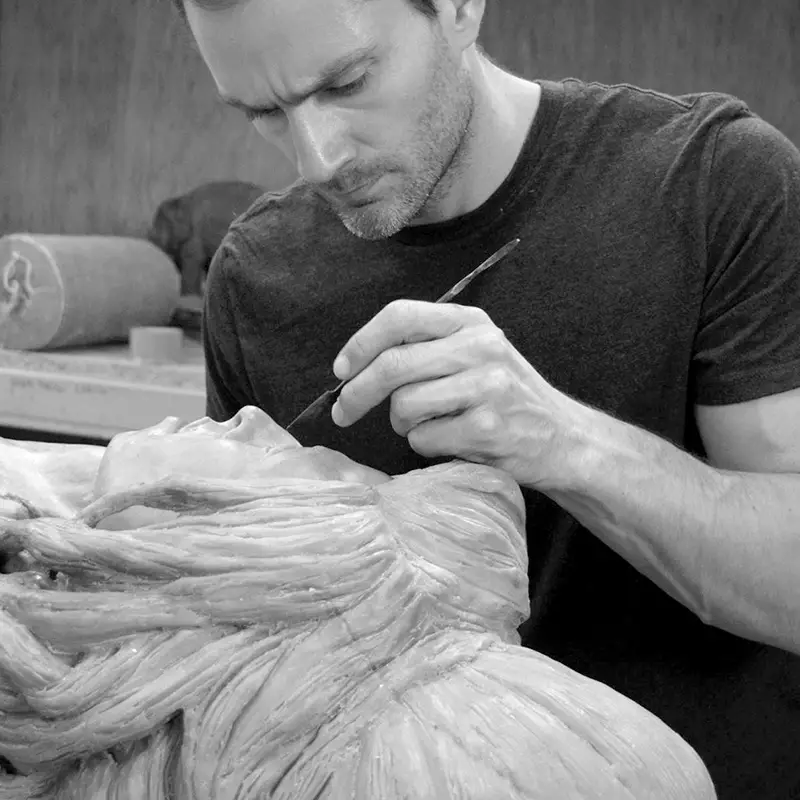 scott working on amy winehouse bronze for camden