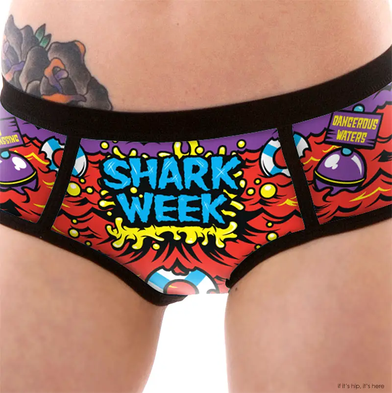 shark week front cu on model